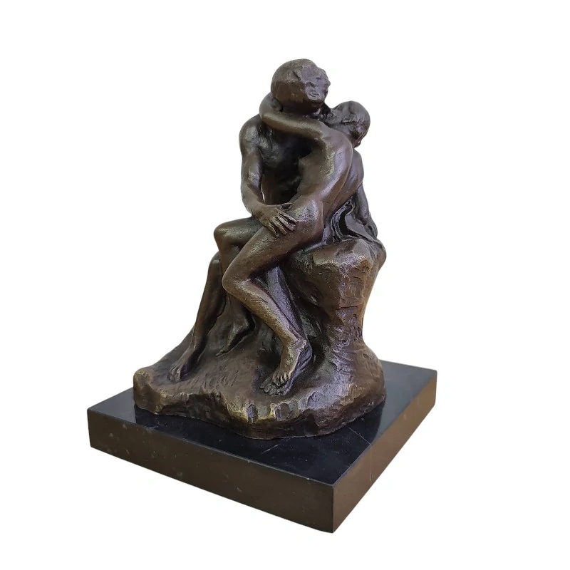 The Kiss – Polibek – Auguste Rodin | Pravý bronz na mramorovém podstavci