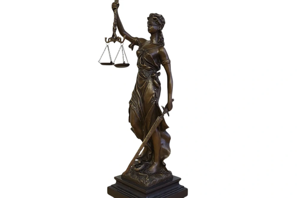 Spravedlnost 51 cm – Justitia Themis, velká bronzová socha bohyně práva