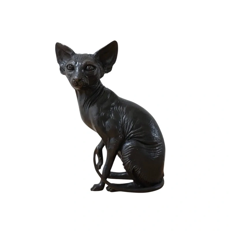 Sphynx – bronzová socha sfingy kočky, elegantní ručně vyrobená dekorace pro milovníky koček