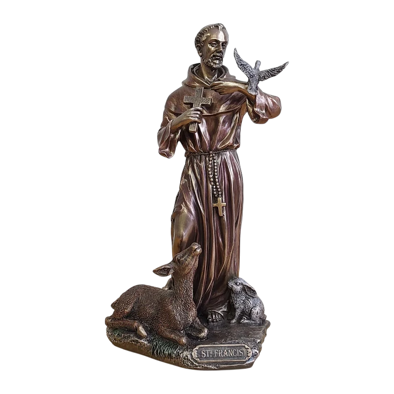 Sv. František z Assisi – dekorativní soška patrona zvířat a přírody – WU76058A4
