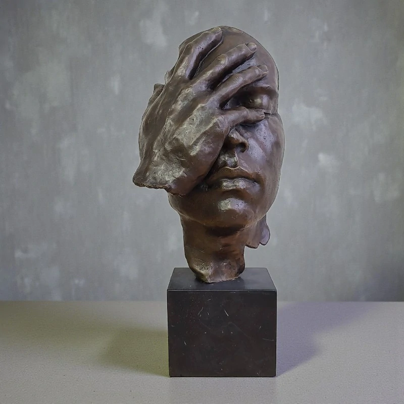 Tvář - Salvador Dalí - bronzová socha  