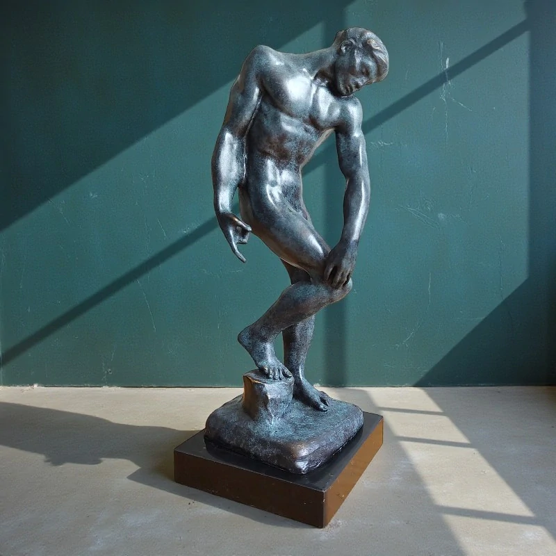 Adam – bronzová socha Rodin, stvoření člověka – umělecká dekorace