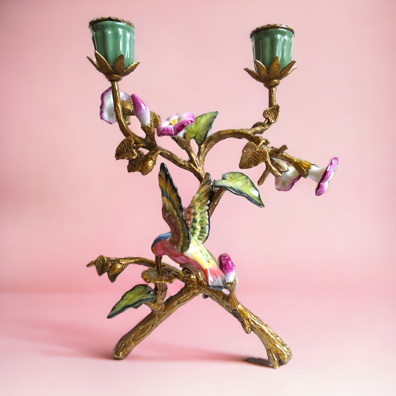 Svícen – kolibřík mezi tropickými květinami