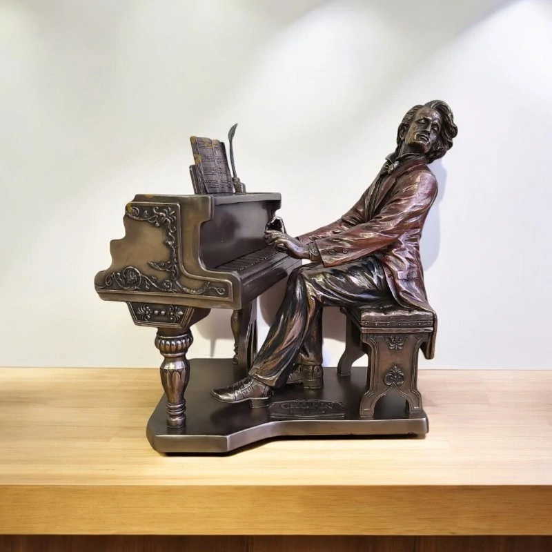 Chopin hrající na klavír – soška Veronese, umělecká dekorace pro milovníky hudby WU75452A4