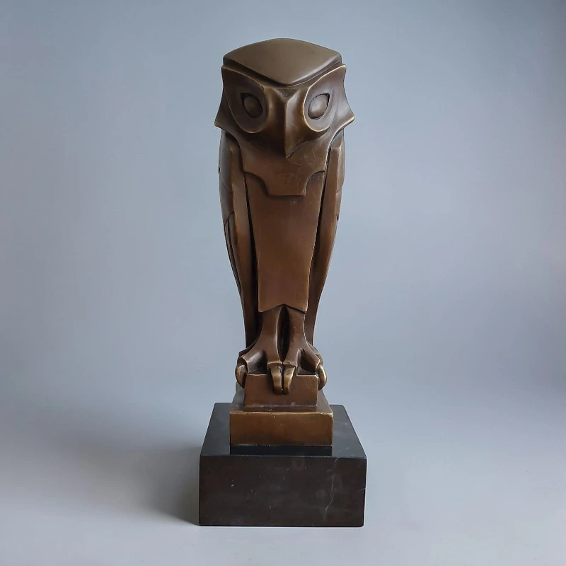 Sova – bronzová socha sovy – Art Deco, Johan Coenraad Altorf