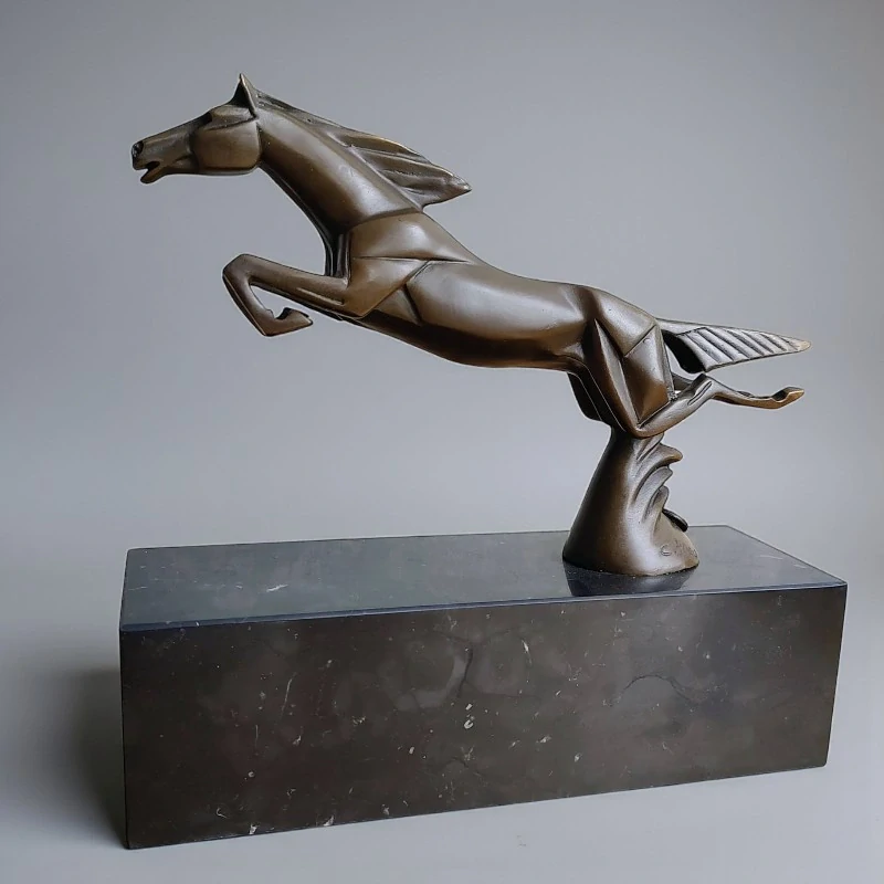 Bronzová socha „Skákající kůň“ – Art Deco, podle Casimir Brau
