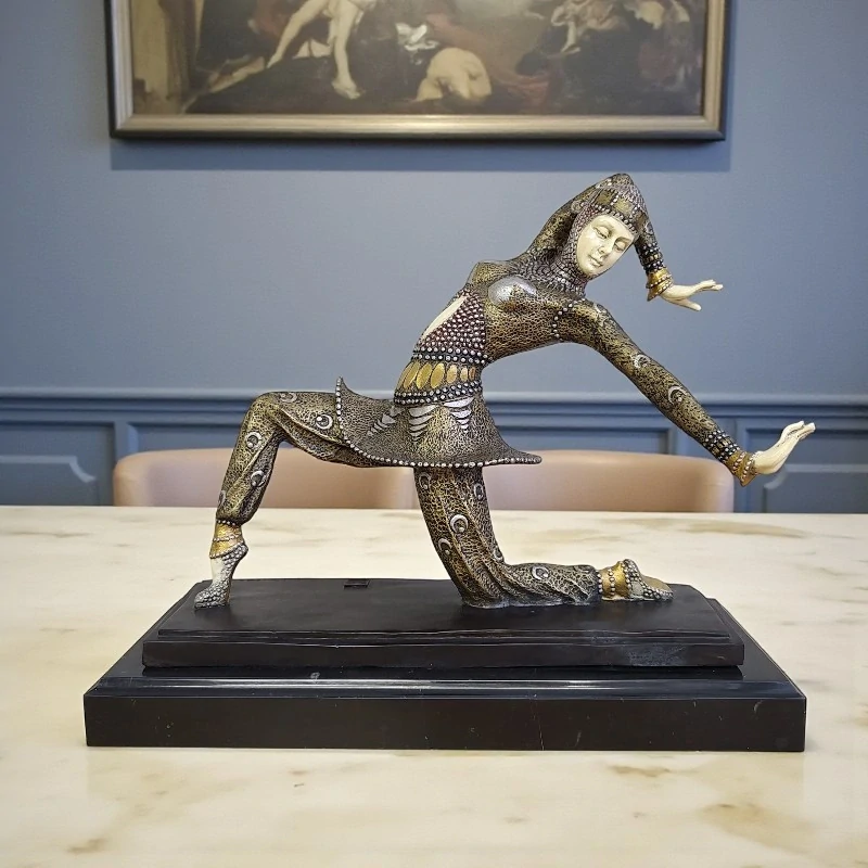 Kamorna – tanečnice Art Deco, bronzová socha Demetre H. Chiparus, elegantní umělecká dekorace