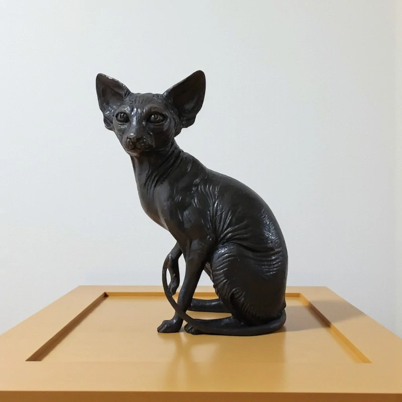 Sphynx – bronzová socha sfingy kočky, elegantní ručně vyrobená dekorace pro milovníky koček