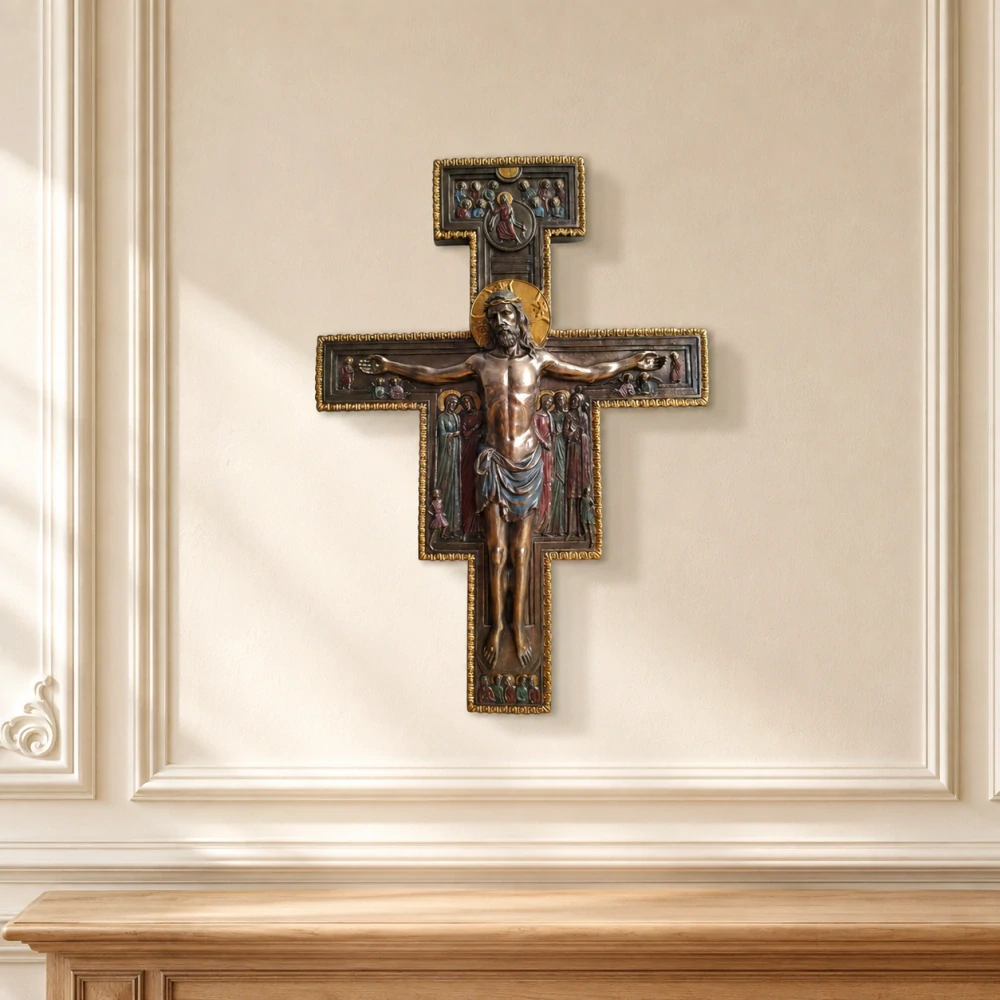 Kříž San Damiano 40 cm – nástěnný krucifix, Veronese WU75880A4