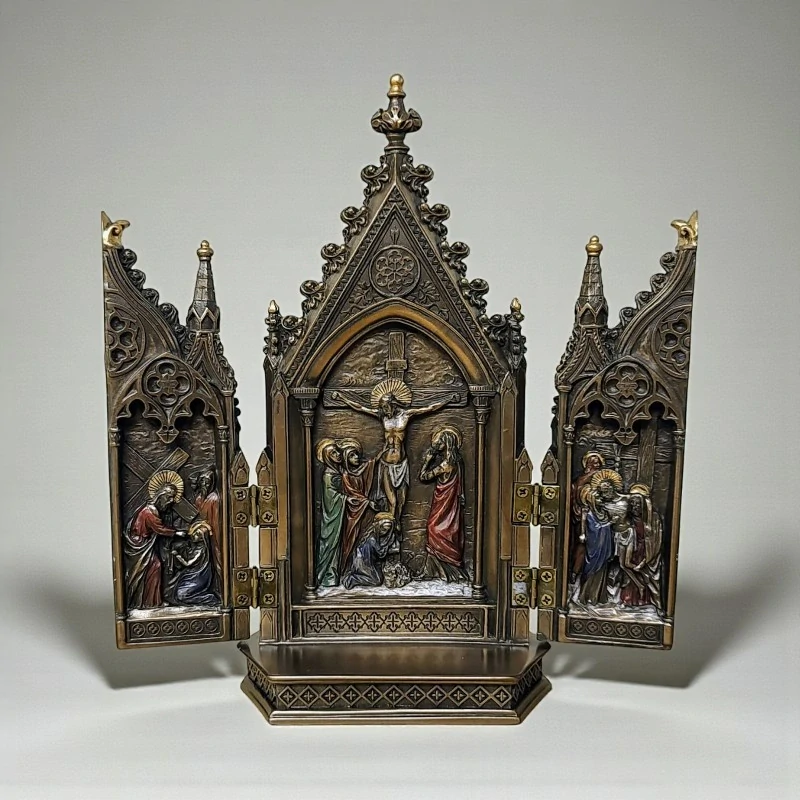 Kalvárský triptych – Ukřižování Krista | Skládací domácí oltárik – Veronese WU76234A4