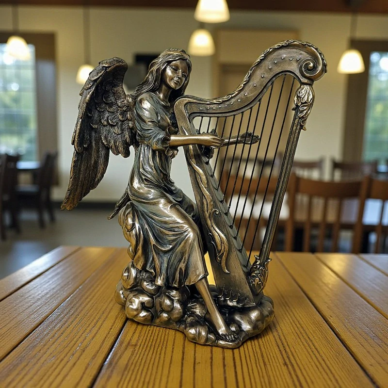 Anděl hrající na harfu – dekorativní soška | Křesťanské umění Veronese WU70494A4