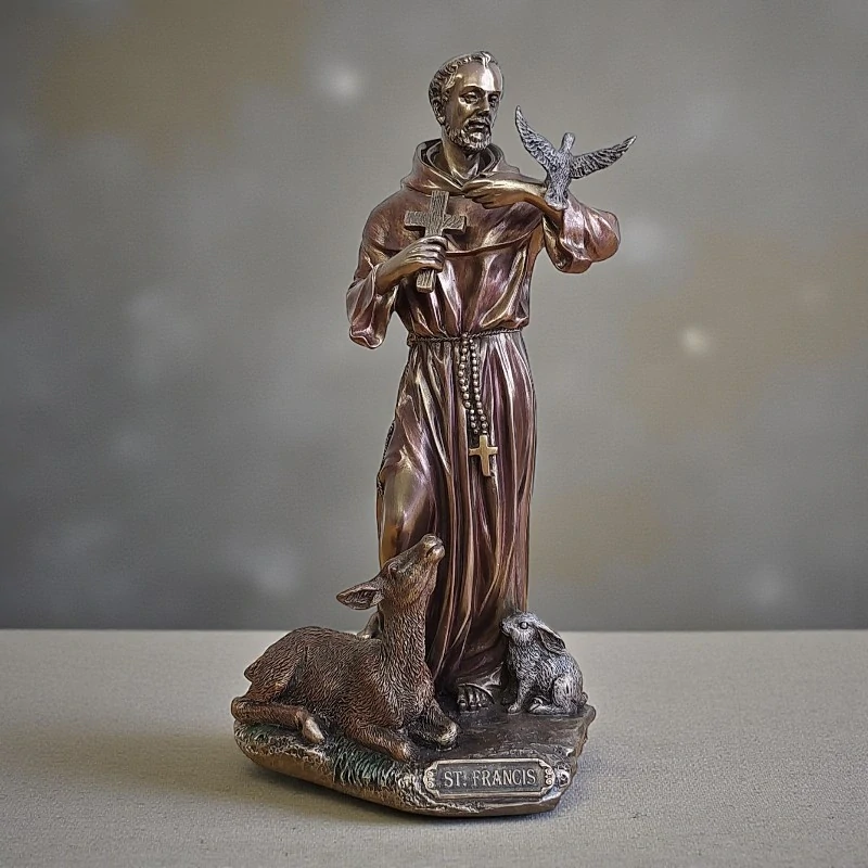 Sv. František z Assisi – dekorativní soška patrona zvířat a přírody – WU76058A4