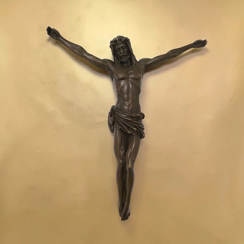 Ježíš Kristus - nástěnná bronzová soška, Corpus Christi – Ježíš Kristus na kříži