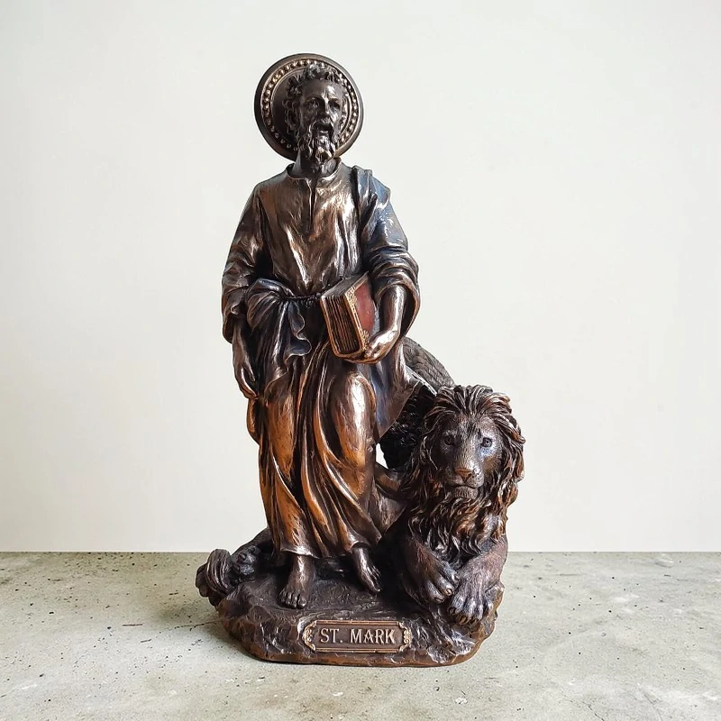 Soška svatého Marka – evangelista s lvem, bronzovaný vzhled Veronese WU76031A4