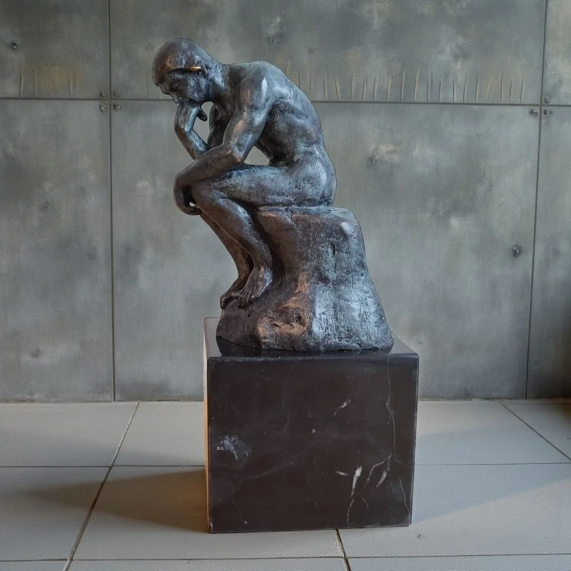 Myslitel – Le Penseur – Rodin – bronzová socha, klasická umělecká dekorace