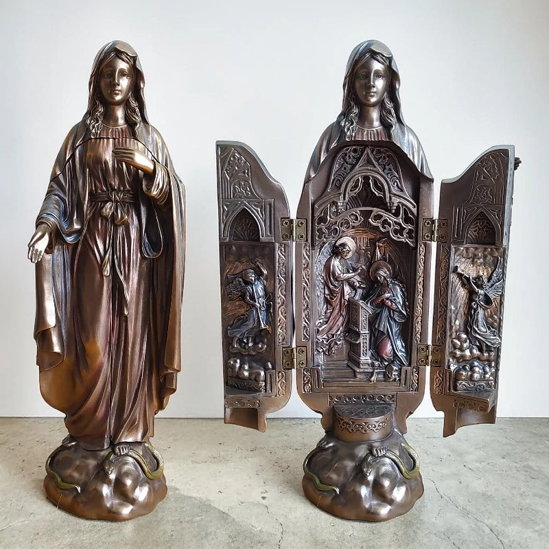 Triptych Madona – otevírací oltářní soška, Zvěstování Páně, náboženská dekorace Veronese WU77538A4
