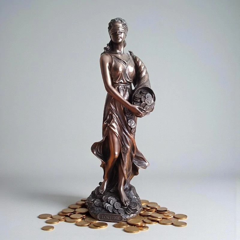 Fortuna – bohyně štěstí a prosperity, bronzovaná figurka symbolu hojnostiVeronese WU76450A1