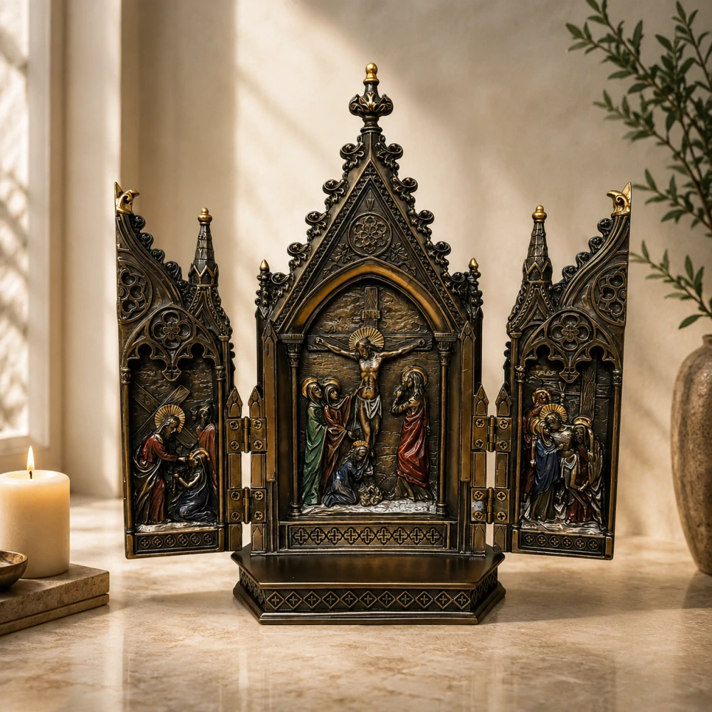 Kalvárie – otevírací triptych Ukřižování Ježíše Krista, domácí oltář WU76234A4