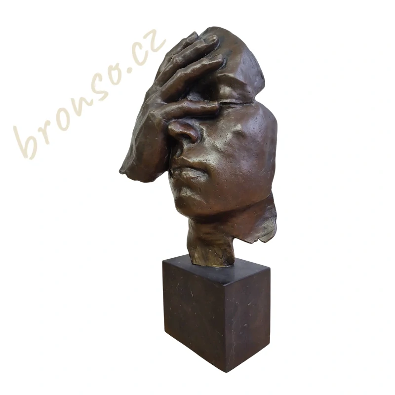 Tvář - Salvador Dalí - bronzová socha  