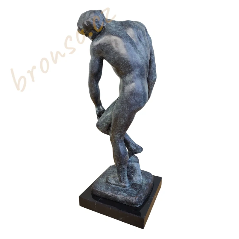 Adam – bronzová soška Rodin, stvoření člověka – umělecká dekorace