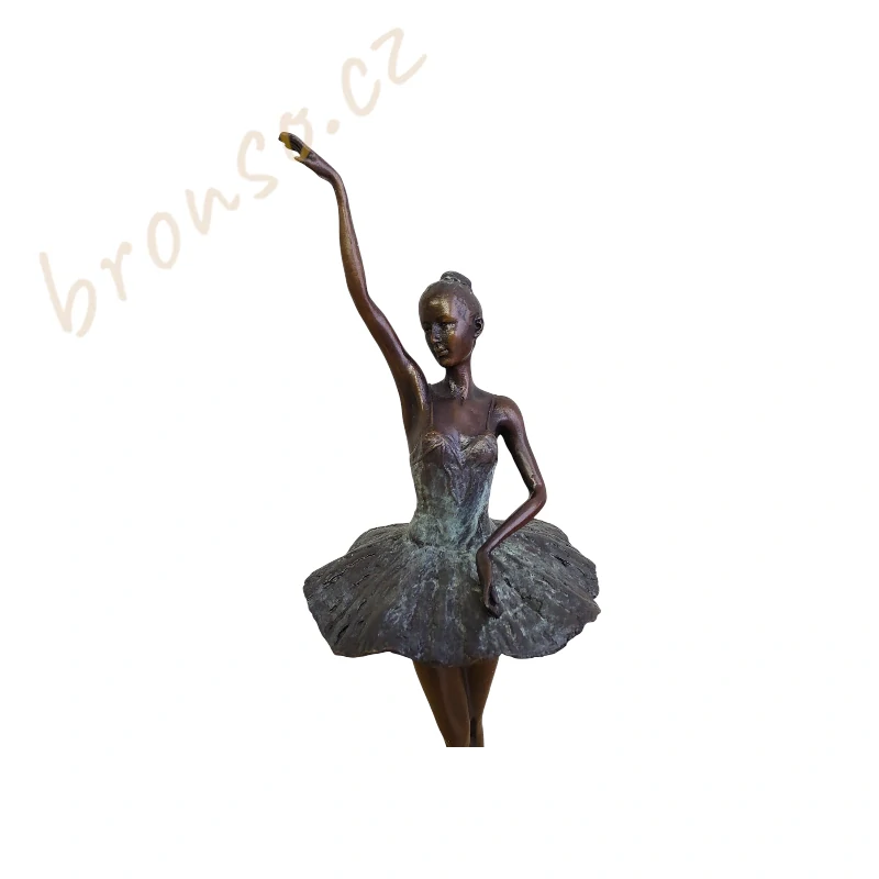 Baletní tanečnice – bronzová socha primabaleríny, elegantní umělecká dekorace