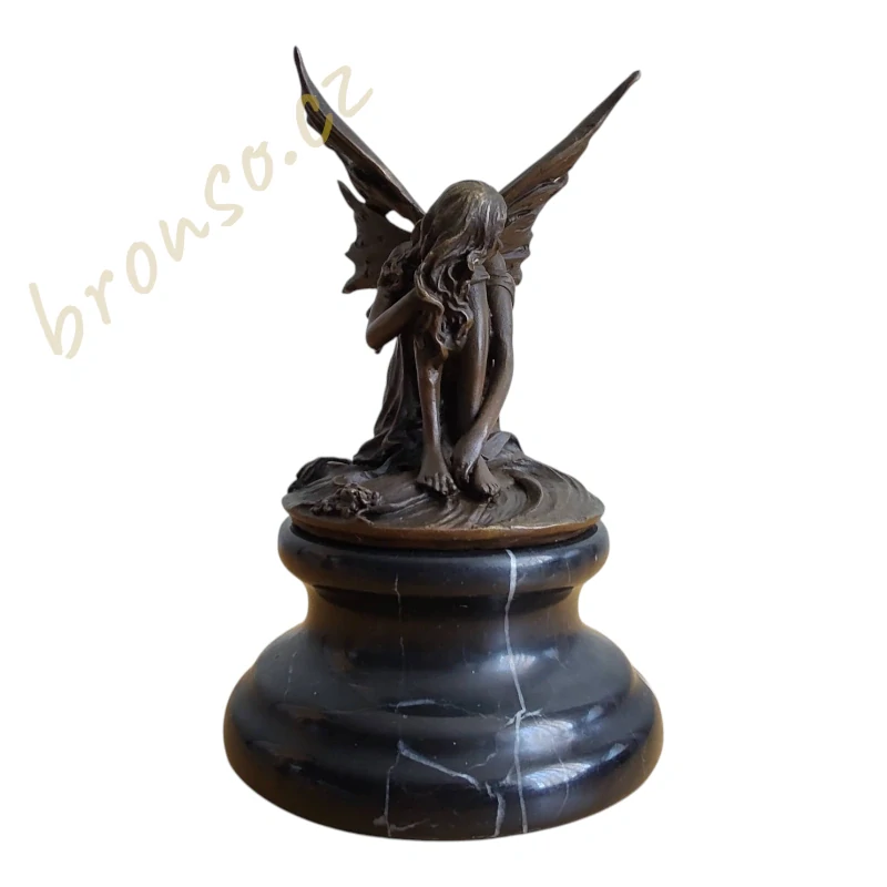 Lesní víla - skřítek - elf - bronzová soška