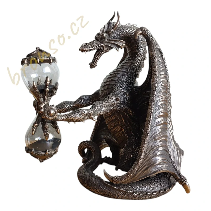 Přesýpací hodiny s drakem – fantasy soška, Veronese WU72230A1