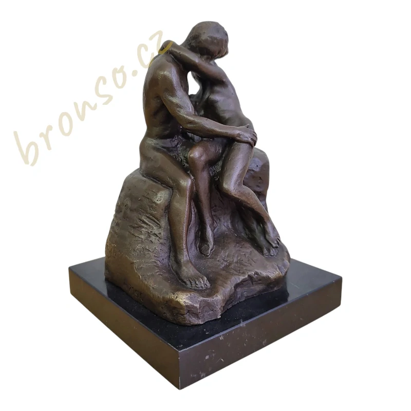 The Kiss – Polibek – Auguste Rodin | Pravý bronz na mramorovém podstavci