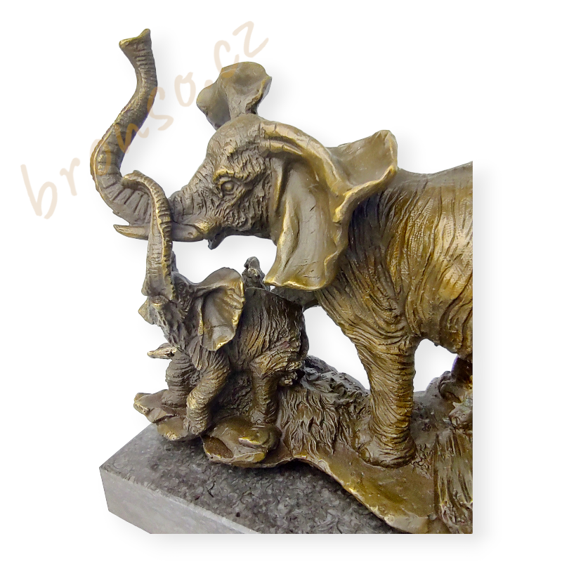 Dva sloni – safari suvenýr, elegantní dekorativní soška symbol štěstí a síly