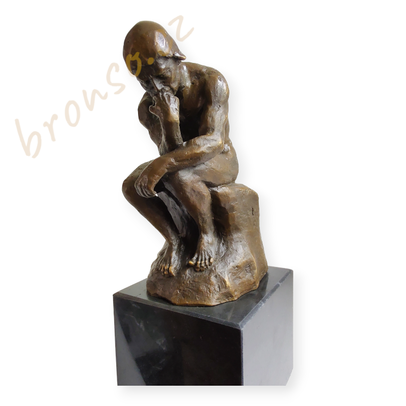 Myslitel – The Thinker, Le Penseur – bronzová soška podle Augusta Rodina, klasická umělecká dekorace