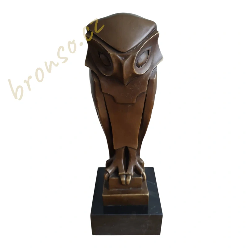 Sova – bronzová socha sovy – Art Deco, Johan Coenraad Altorf