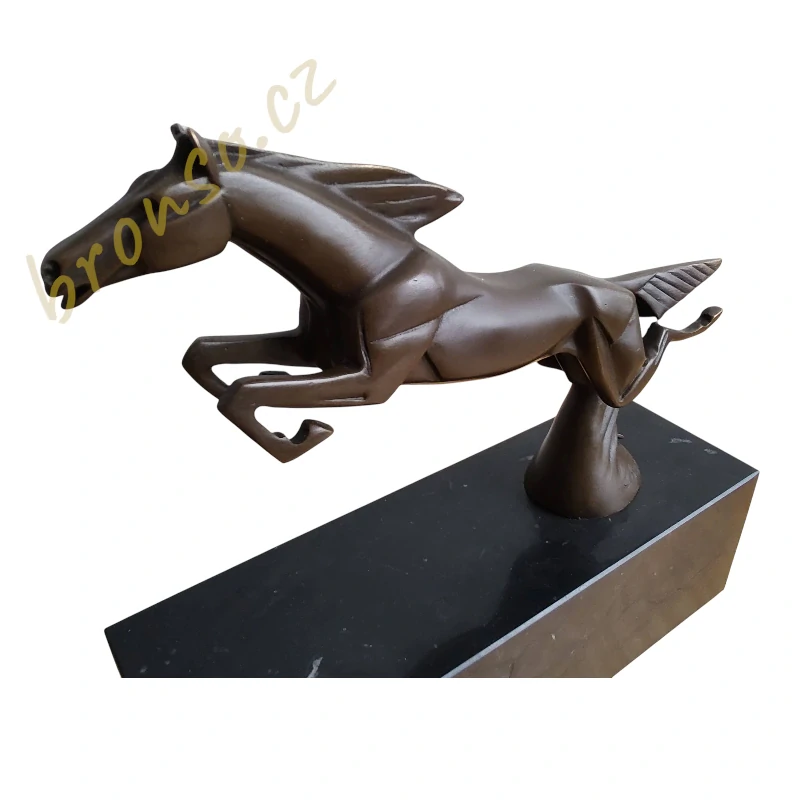 Bronzová socha „Skákající kůň“ – Art Deco, podle Casimir Brau