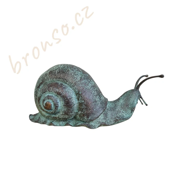 Šnek – velká bronzová socha, ručně vyrobená zvířecí umělecká dekorace do domu nebo zahrady