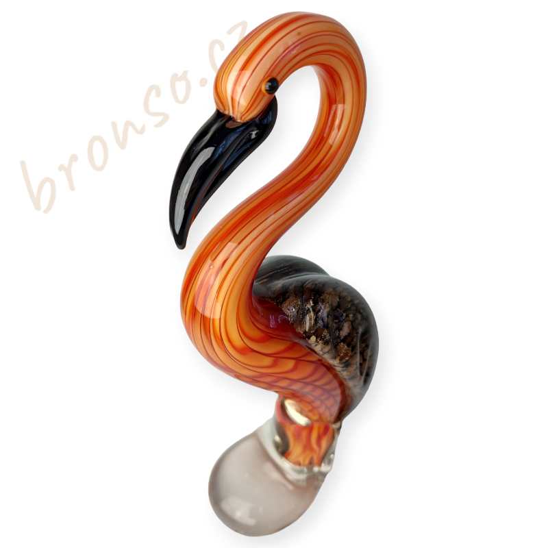 Plameňák – skleněná soška ve stylu Murano