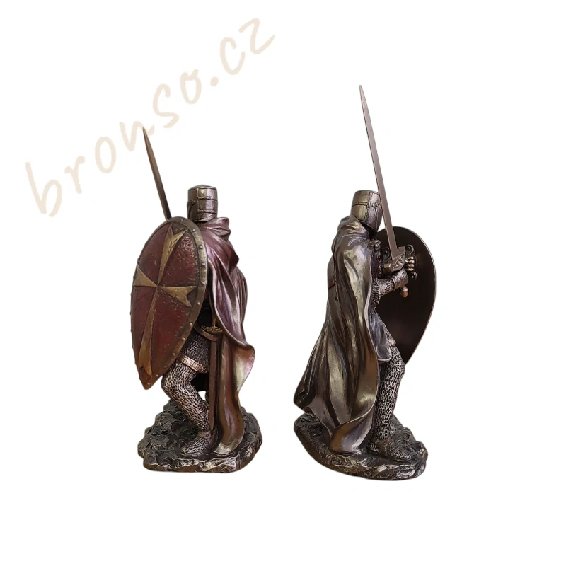 Sada 2 rytířských sošek – templářské figurky Veronese