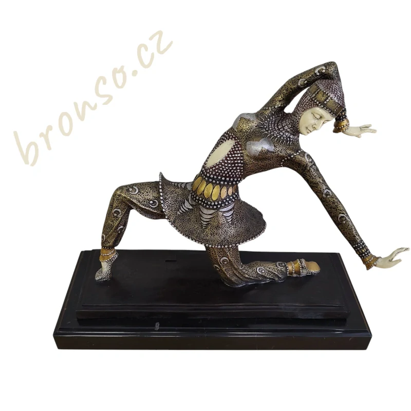 Kamorna – tanečnice Art Deco, bronzová socha Demetre H. Chiparus, elegantní umělecká dekorace