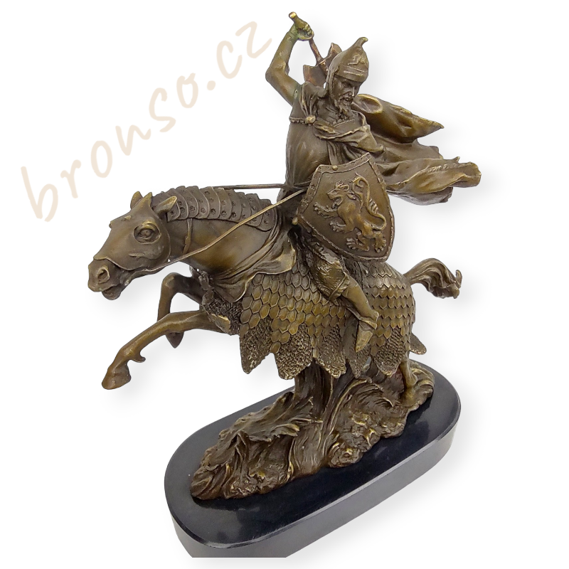 Válečník na koni - bronzová socha