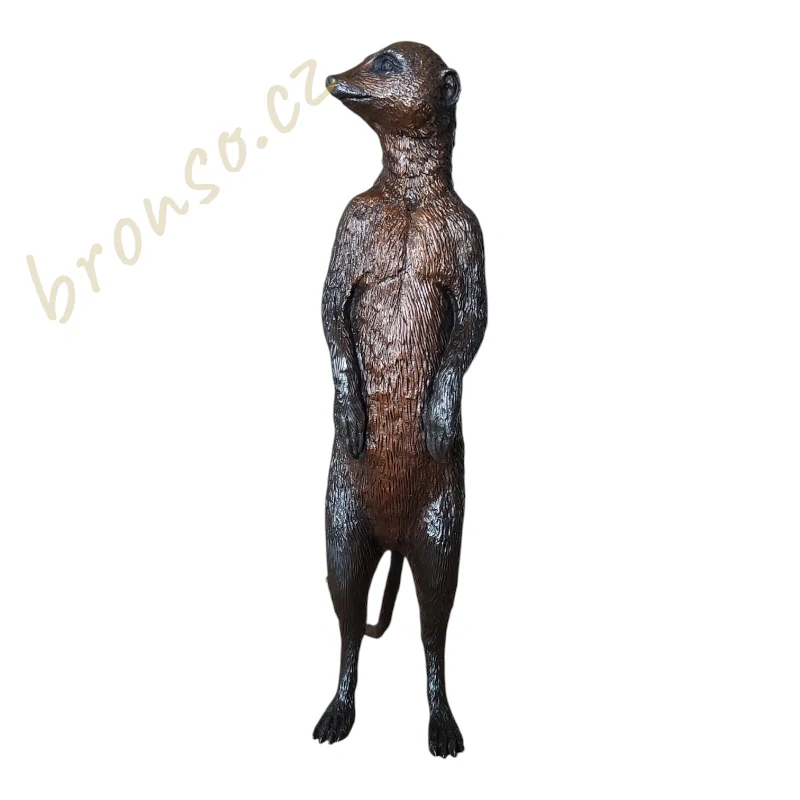 Bronzová socha surikaty – realistická zvířecí figurka z bronzu | Elegantní dekorace a dárek pro milovníky přírody