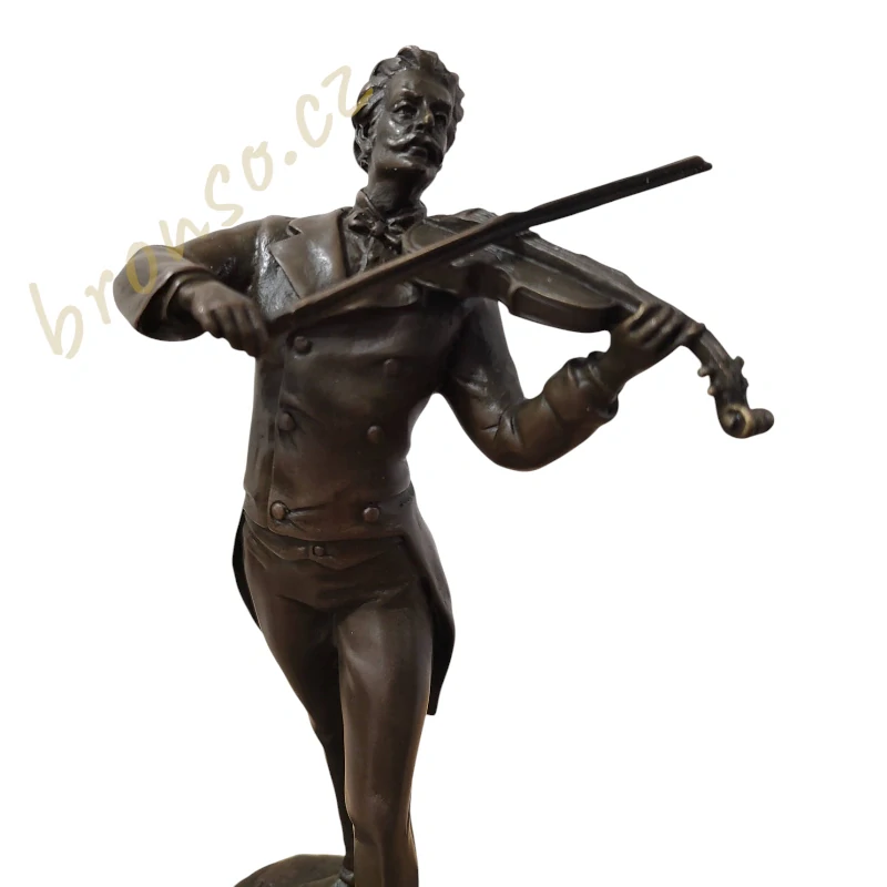 Bronzová socha Houslista – Strauss