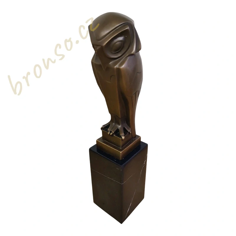 Sova – Číslovaná bronzová socha sovy ve stylu art deco od Johana Coenraada Altorfa
