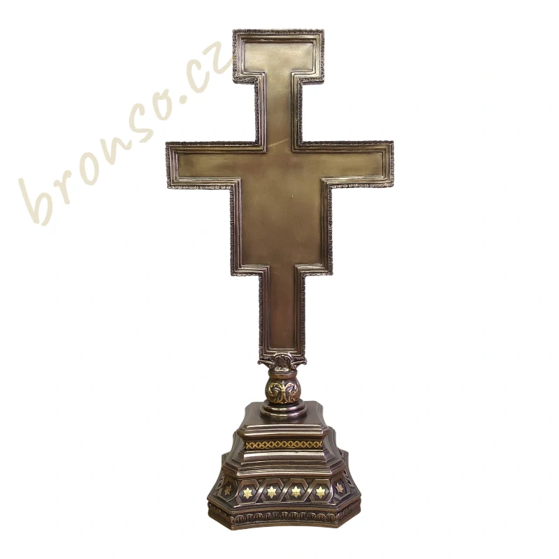 Kříž San Damiano na podstavci – Veronese, ručně malovaný krucifix 35,5 cm, WU76576A4