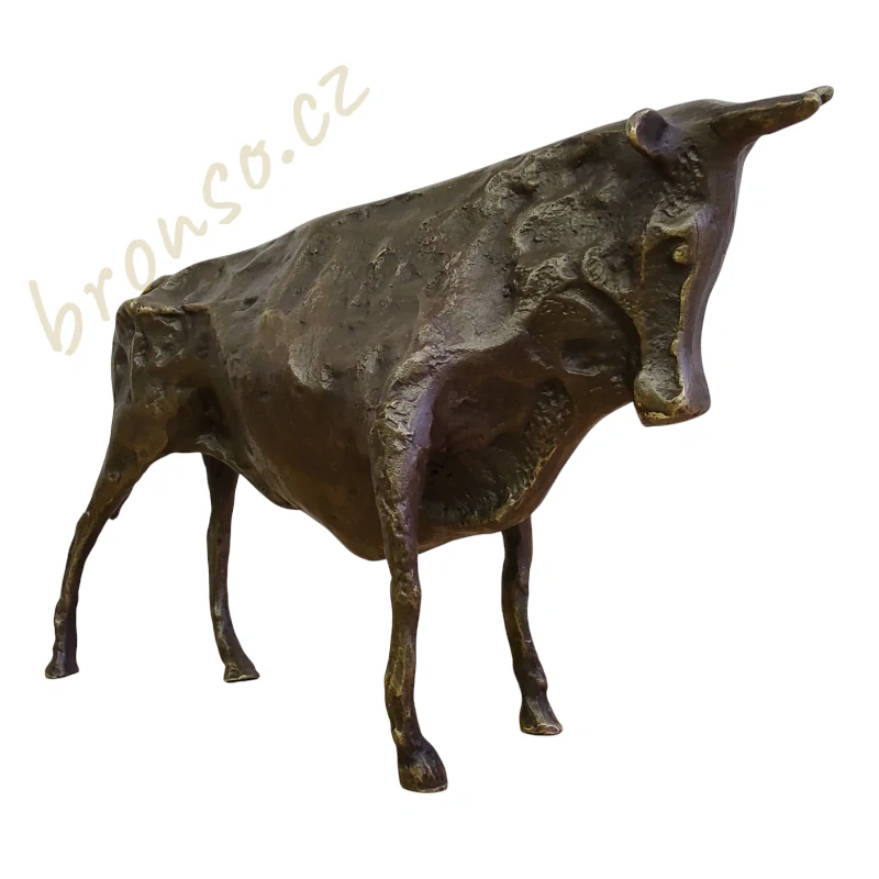 Bronzová socha býka – Picasso | Ručně vyráběná plastika, minimalistické umění, sběratelská dekorace