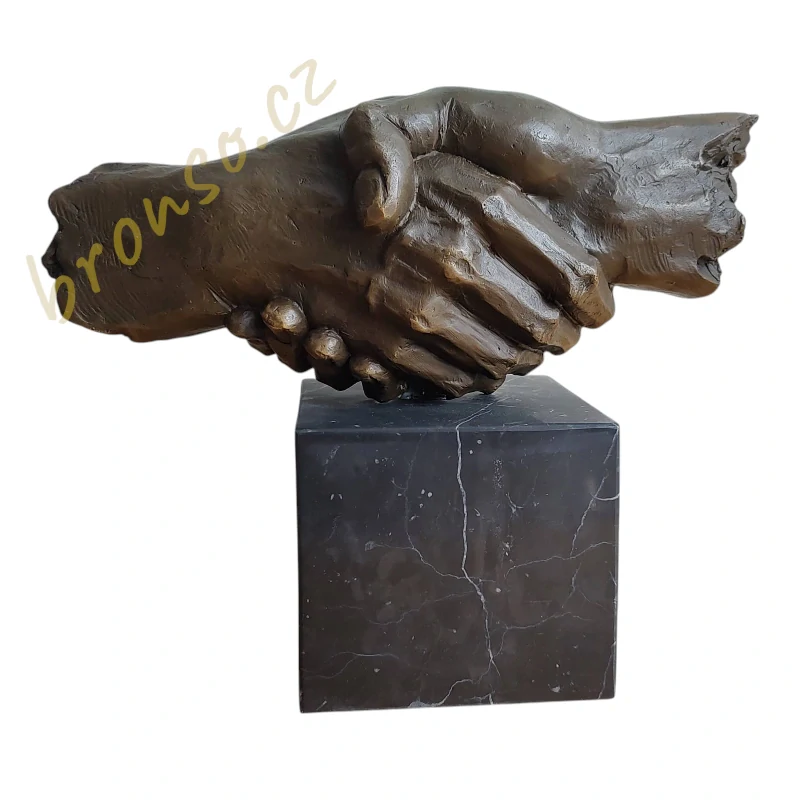 Socha Podání rukou Dali – Signovaná umělecká plastika s bronzovou patinou