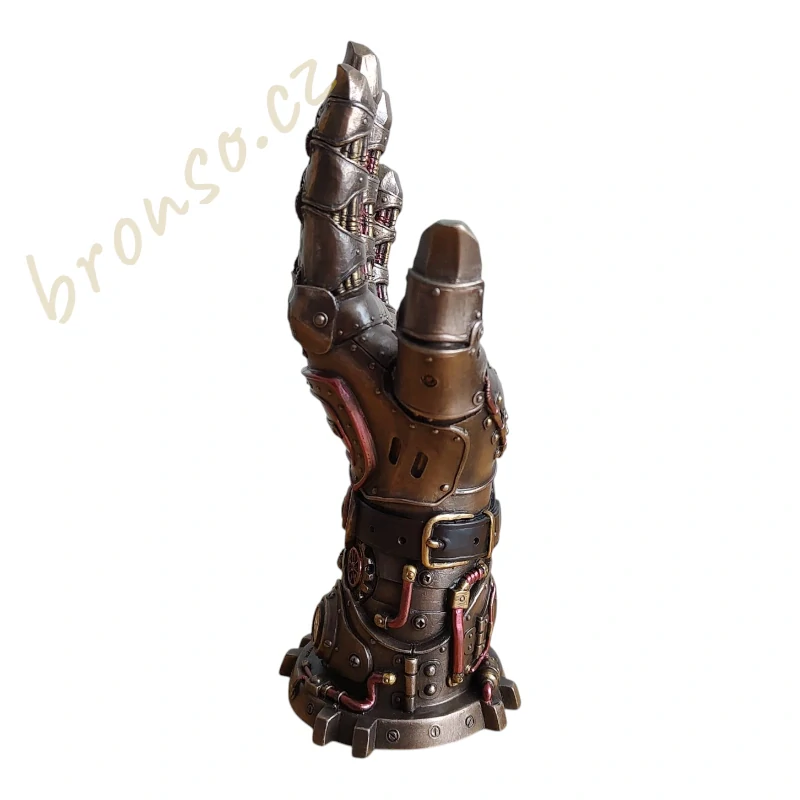 Steampunk rukavice „Gauntlet of Goodwill“ – mechanická ruka, fantasy dekorace, industriální design, Veronese WU78074A4