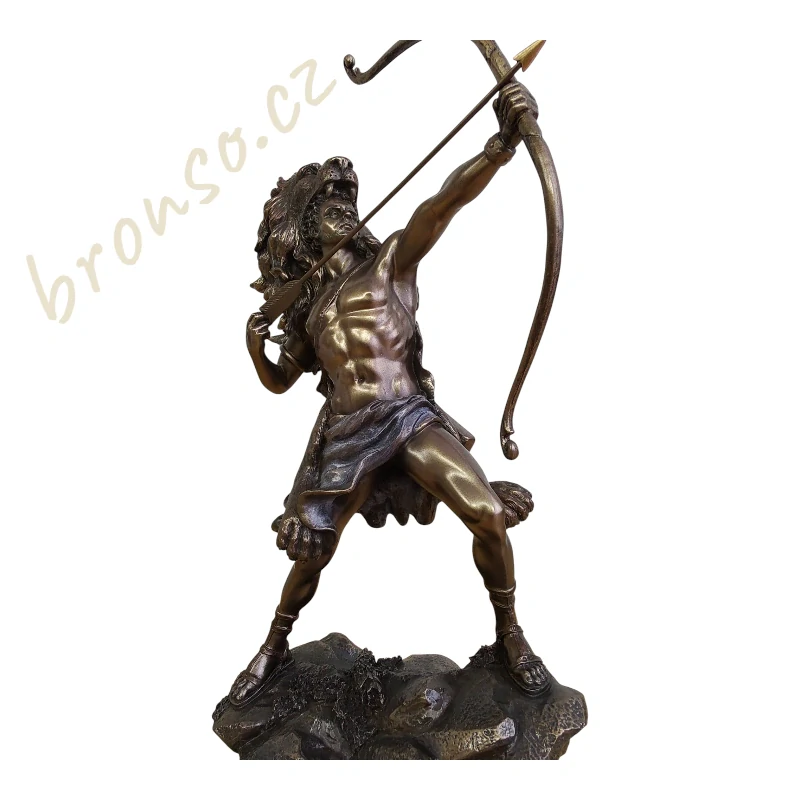 Herkules s lukem – bronzová socha hrdiny, řecká mytologie, válečník s lví kůží, dekorace Veronese WU73237A4