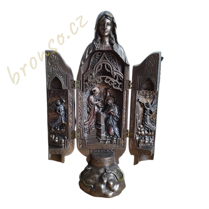 Triptych Madona – otevírací oltářní soška, Zvěstování Páně, náboženská dekorace Veronese WU77538A4