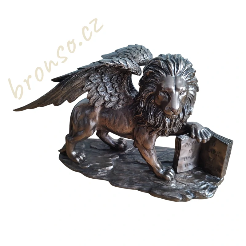 Benátský lev sv. Marka – bronzovaná socha okřídleného lva Veronese WU77040A1