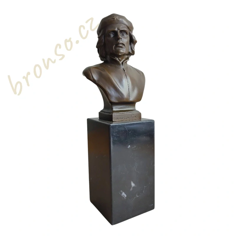 Ernesto Che Guevara - bronzová soška, signováno J. Perez, pravý bronz na mramoru