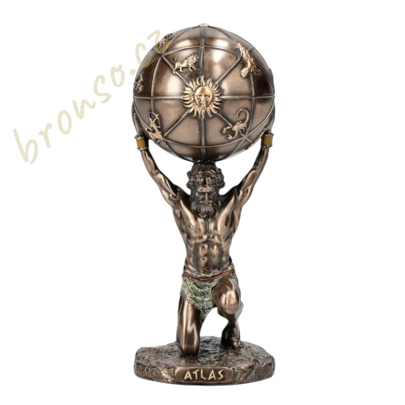 Atlas nesoucí nebeskou sféru – bronzovaná figurka z řecké mytologie Veronese WU78109A4