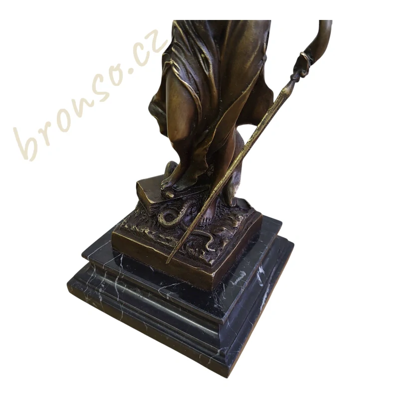 Spravedlnost Themis – Justitia, bronzová socha bohyně práva, elegantní umělecká dekorace